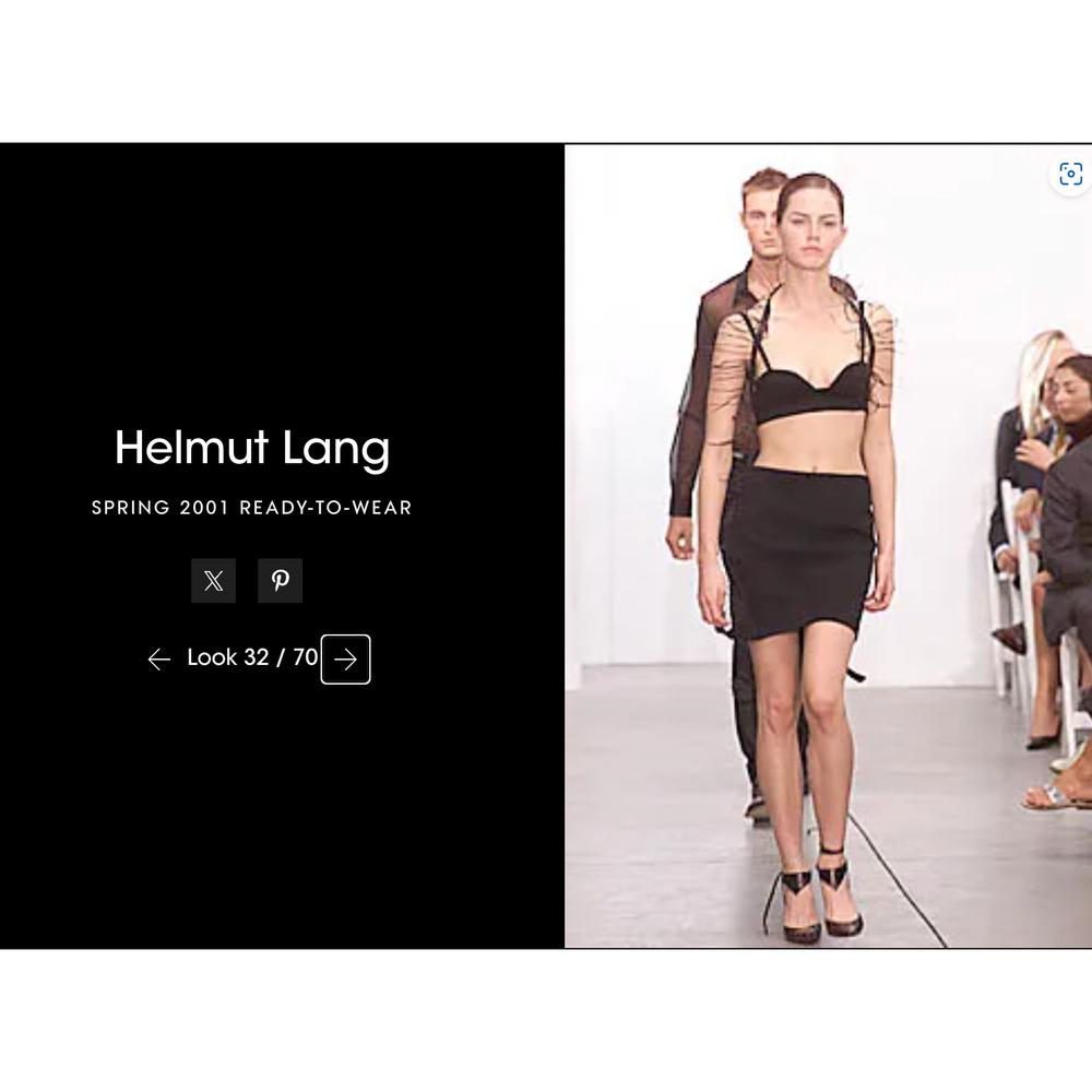 VINTAGE Helmut Lang Spring 2001 Black Feather Trim Tank Top – EU38